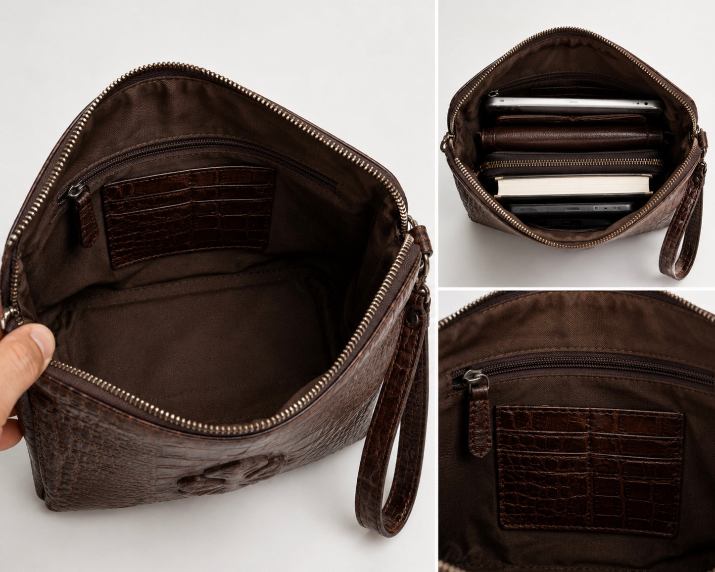 Milano Croco Clutch Bag